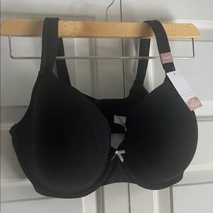The cotton cacique collection black lightly lined full coverage bra bow NWT